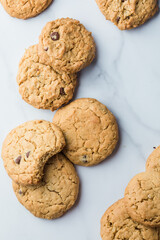 Overhead of peanut butter cookies