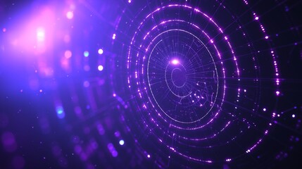 Fototapeta premium Ethereal Ripples: Abstract 3D Digital Waves in Pink and Purple