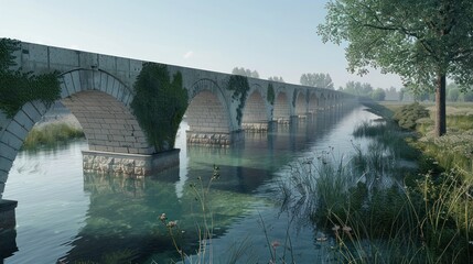 Ponte della Paglia at Dusk A Stunning D Rendered Portrayal of Italys Famed Bridge - obrazy, fototapety, plakaty