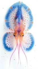 A beautiful watercolor painting of a colorful octopus