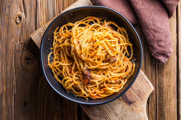 Spaghetti alla puttanesca - italian pasta dish