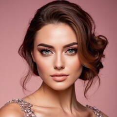 Fototapeta premium A beautiful face with perfect makeup