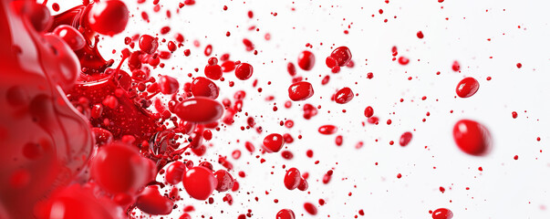  splashes of flowing red cells 