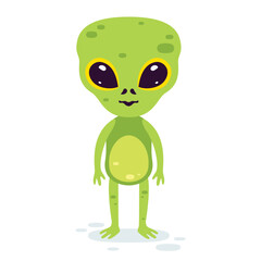 Cartoon Illustration Of An Alien