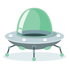 Cartoon Illustration Of A Spaceship