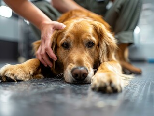 Golden Retriever Dog Lying Down