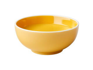 a yellow bowl with a white background