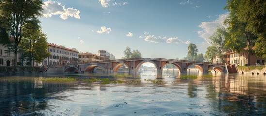 Ponte di San Giuseppe at Night A Stunning D Render of Italys Architectural Masterpiece