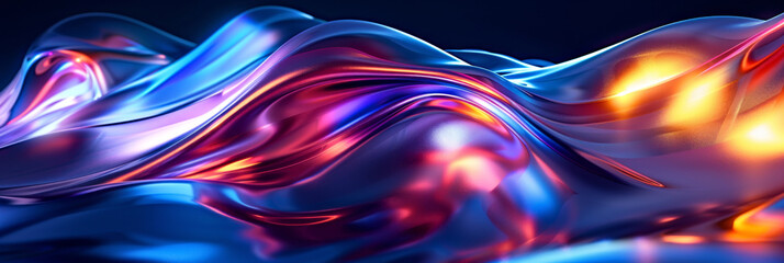 Fototapeta premium Ethereal Silk Waves in Blue and Red