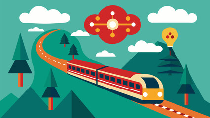 A train traveling along a track with the train representing the brain and each stop along the way symbolizing the creation of new pathways through.