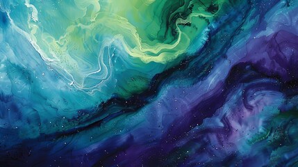 aurora borealis in the night sky, abstract painting by person >