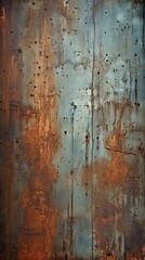 Blue and brown rusty metal wall texture