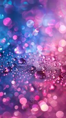 Pink and blue glitter and water drops