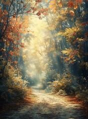 The path through the autumn woods