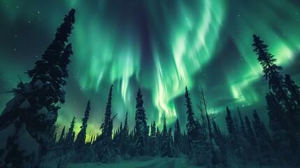 Aurora borealis or northern lights in Alaska