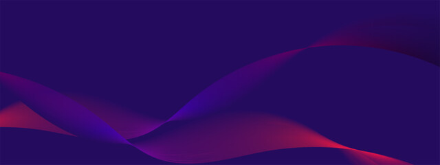 Abstract horizontal background with smooth lines with a gradient.Vector tech banner for wallpaper website design.Spectacular minimalistic graphics.