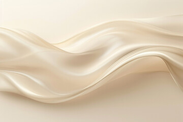 A soft beige wave, neutral and calming, smoothly flows over a light beige background, symbolizing tranquility and understated elegance.