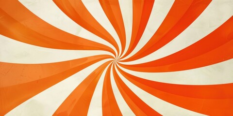 A swirl to the center of the image in orange and white, vintage poster background, retro or vintage in 50s or 60s style
