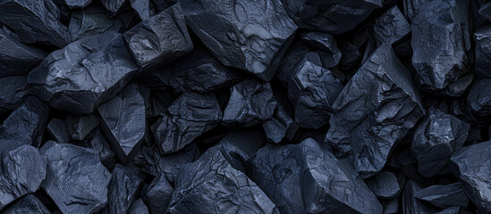 Black rock charcoal, abstract background seamless pattern texture. 3D render illustration style. Background for wallpaper, web.