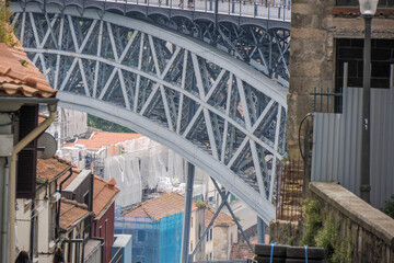 Fototapeta premium porto portugal view from bridge on the Douro River cityscape