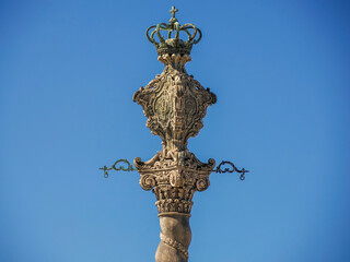 column outside Porto historic church cathedral portugal