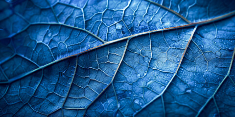 A leaf with a blue hue and a watery texture