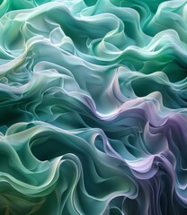 Obraz premium Wavy green and purple abstract background