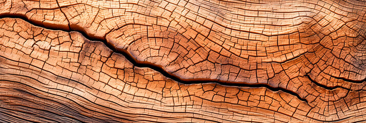 Fototapeta premium The wood grain is very rough and has many cracks