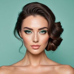 Fototapeta premium A beautiful face with perfect makeup