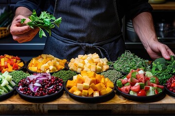 Preparing cooking food in the kitchen professional advertising food photography