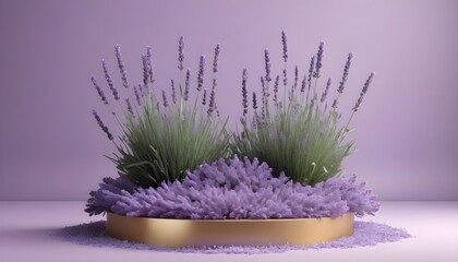 Lavender Podium Flower Background Purple Product N Upscaled 6 - obrazy, fototapety, plakaty