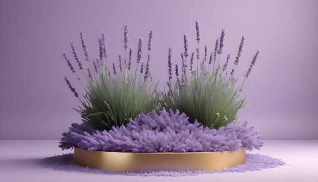 Lavender Podium Flower Background Purple Product N Upscaled 6