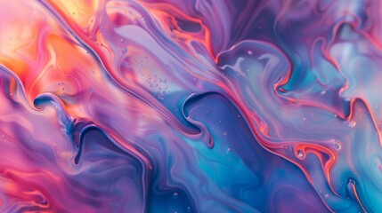 Fototapeta premium A colorful painting with a blue and pink swirl