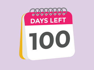 100 days to go countdown template. 100 day Countdown left days banner design. 100 Days left countdown timer
