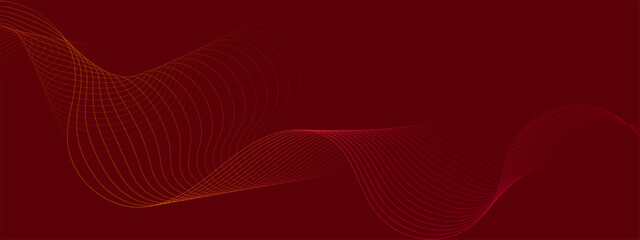 Abstract horizontal background with smooth lines with a gradient. Vector spectacular technology banner for website wallpaper design. Spectacular minimalistic graphics.