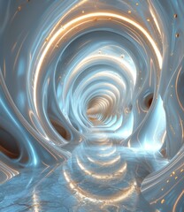 Blue and white sci-fi tunnel