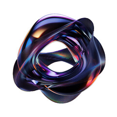 Bracelets isolated Holo abstract 3D Shape, 3d render illustration  