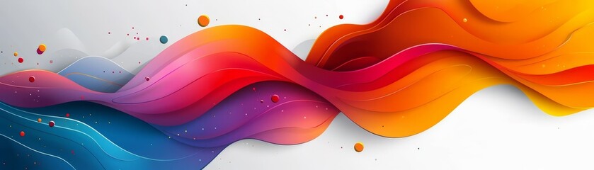 An abstract painting with a blue and purple gradient and a splash of red and orange. The painting is fluid and looks like it is in motion.