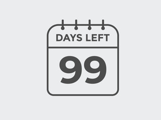 99 days to go countdown template. 99 day Countdown left days banner design. 99 Days left countdown timer