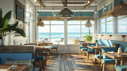 Seaside Serenity: Coastal Cafe with Ocean Views