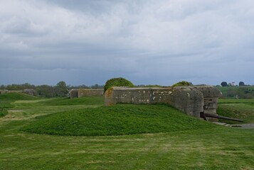 Longues-sur-Mer, France - Apr 26, 2024: German Longues-sur-Mer battery during Second World War. It...
