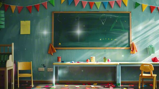 Children's Day Background of A Kindergarten Classroom