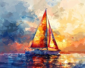 Sailboat watercolors, showcasing the artistry of the sea