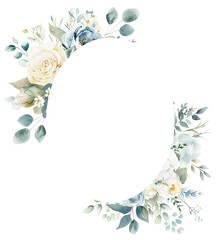 Elegant floral circle frame with copy space