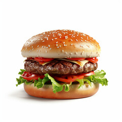 tasty hamburger isolated on white background