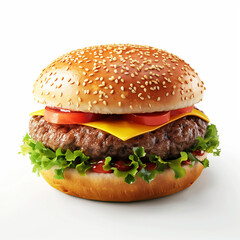 tasty hamburger isolated on white background