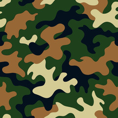Fototapeta premium Camouflage pattern. Seamless background. Vector illustration.