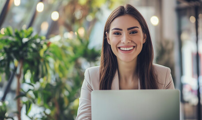 portrait of a woman with laptop