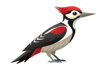  Woodpecker flat vector illustration on white background