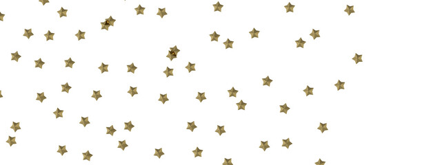 Gleaming Celestial Display: 3D Gold Stars Rain Illustration Mesmerizes